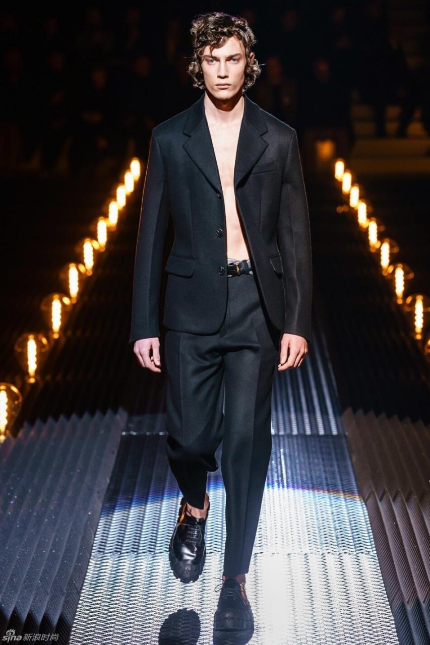 米兰时装周-服装表演 Prada 2019秋冬男装系列_艺考培训_影视表演_新面孔艺术教育